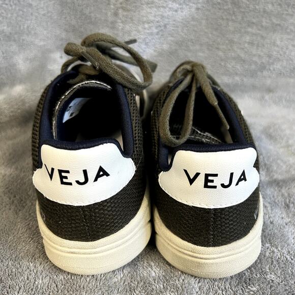 Veja V-10 Suede Sneakers Olive Green Women's 7 Low Top White Trainer Sustainable - Picture 4 of 9